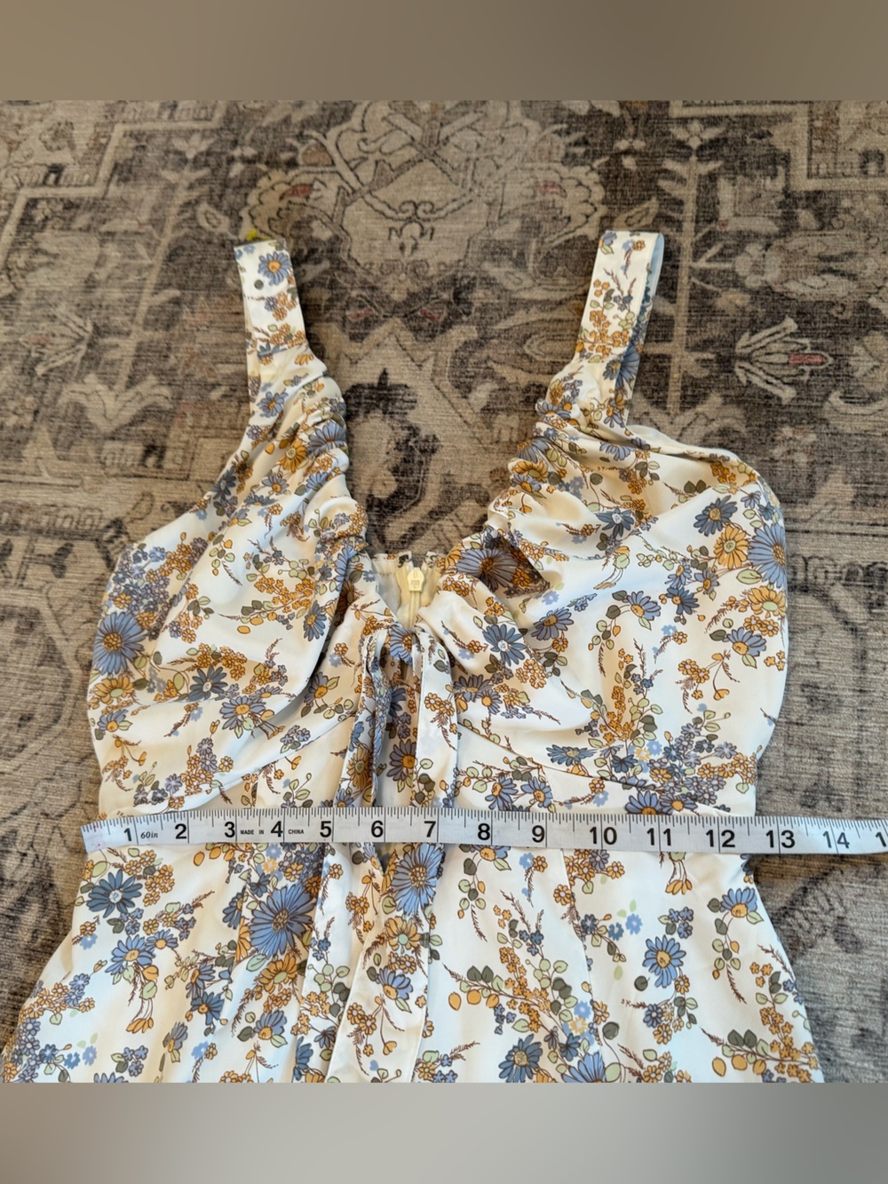 Abercrombie & Fitch Floral Tie Front Midi Dress | Cottagecore, Size SP - Picture 7 of 11